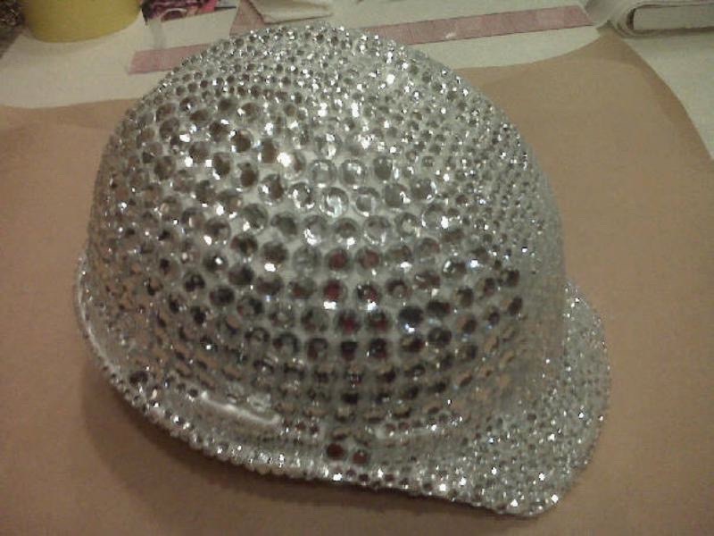 Rhinestone hard hat - 