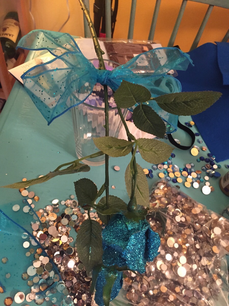 Blue glitter rose - 